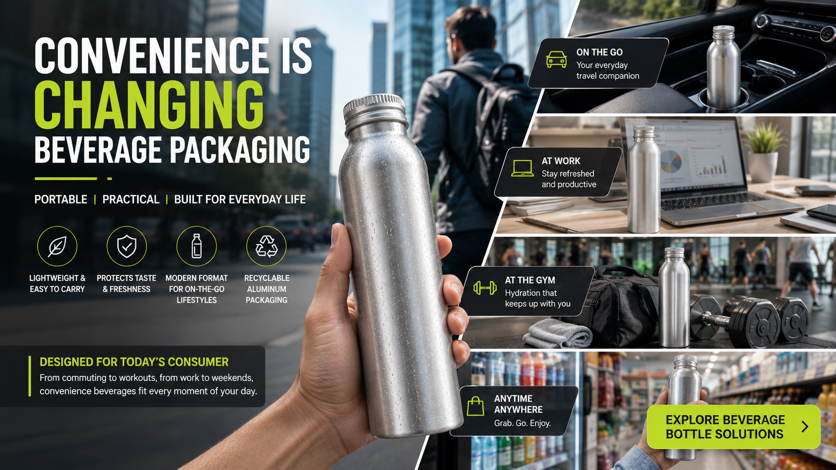 Aluminum Beverage Bottles for Modern Ready-to-Drink Beverages