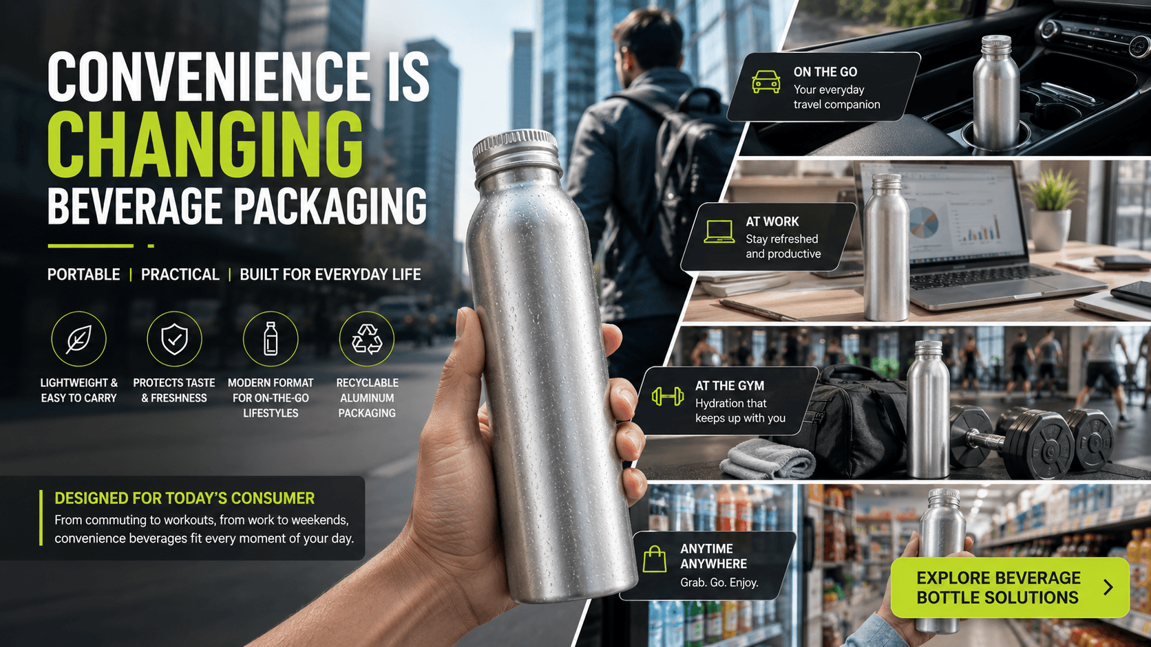 Aluminum Beverage Bottles for Modern Ready-to-Drink Beverages